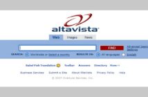 AltaVista-Startseite im Jahr 2007. (Foto: Screenshot, Memento vom 13. Juli 2007 von archive.com)